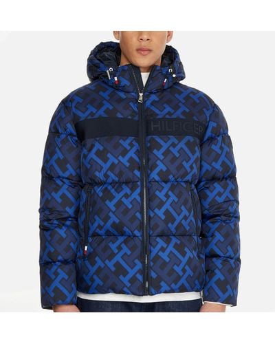 Tommy Hilfiger Monogram Quilted Shell Puffer Jacket - Blue