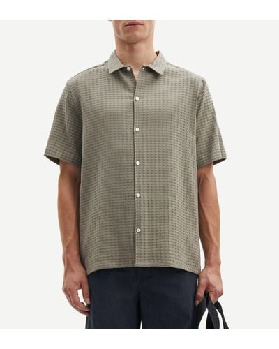 Samsøe & Samsøe Avan Cotton-blend Jacquard Shirt - Gray