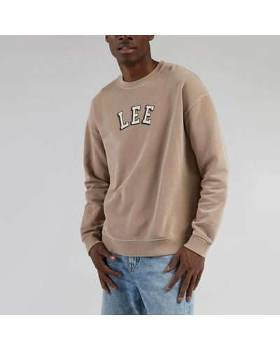 Lee Jeans Logo-print Cotton-blend Sweatshirt - Natural