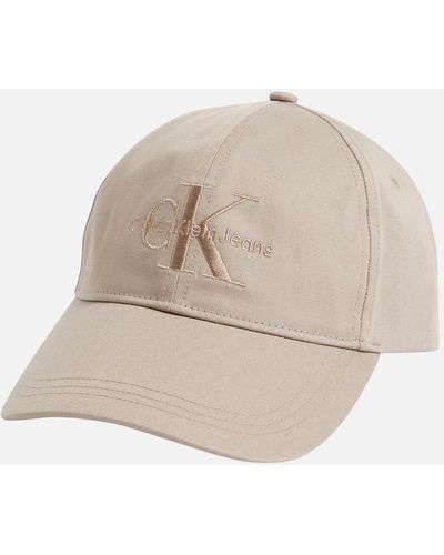 Calvin Klein Logo-embroidered Cotton-twill Baseball Cap - Natural