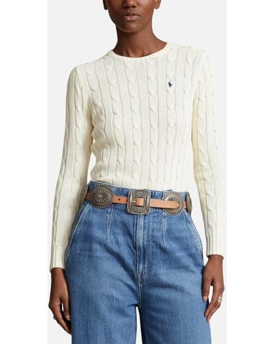 Polo Ralph Lauren Julianna Cotton Cable-knit Sweater - White