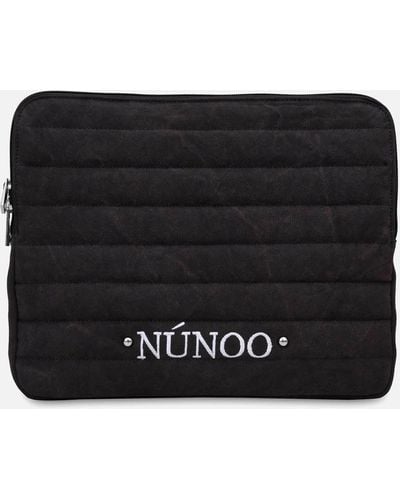 Nunoo Recycled Canvas Laptop Bag - Schwarz