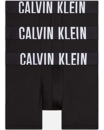 Calvin Klein Intense Power Microfibre 3-pack Stretch-jersey Boxer Briefs - Black