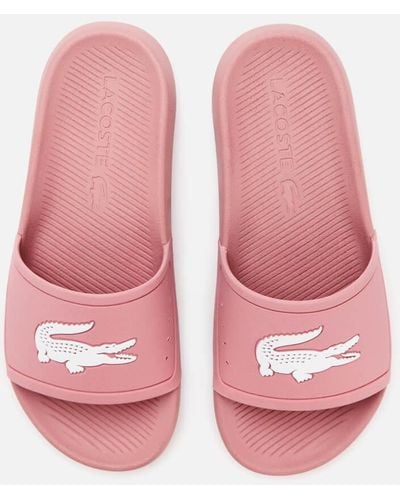 Lacoste Croco Slide Sandals - Pink