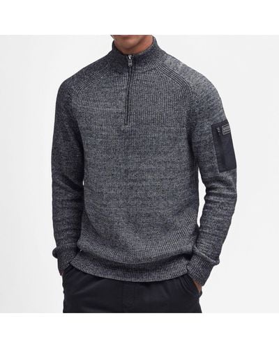 Barbour Ammeter Cotton And Wool-blend Jumper - Grey