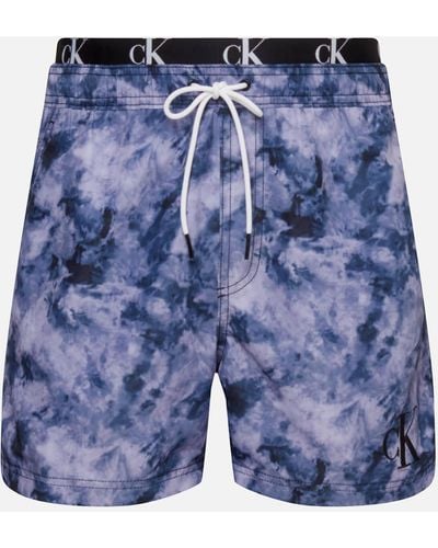 Calvin Klein Double Waistband Shell Swimming Shorts - Blue