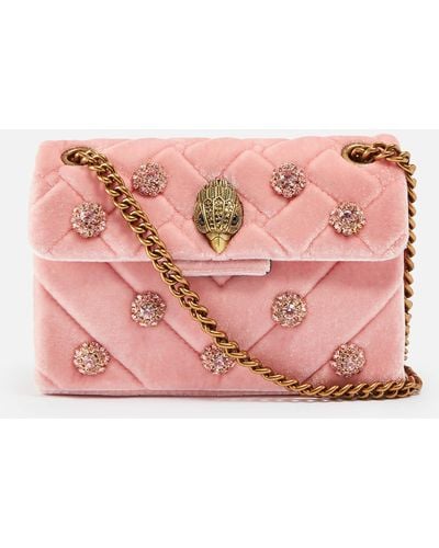 Kurt Geiger Mini Kensington Embellished Velvet Bag - Pink