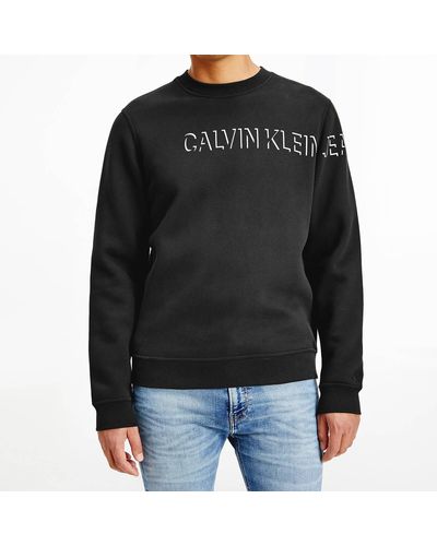 Calvin Klein Shadow Logo Crewneck Sweatshirt - Black