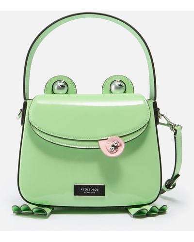 Kate Spade Lily 3d Frog Patent-leather Bag - Green