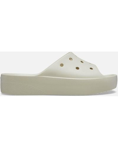 Crocs™ Classic Platform Slide Bone Size 7 Uk - White