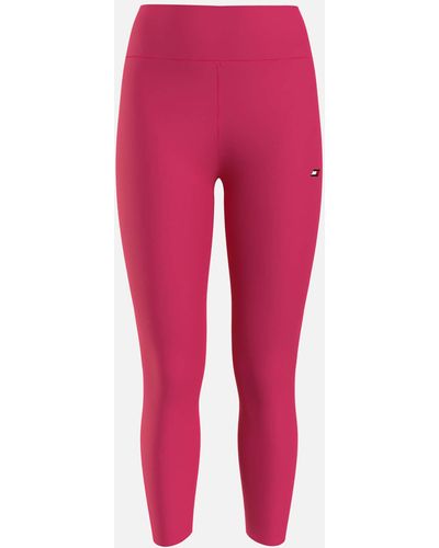 Tommy Sport Split Graphic Logo-printed Stretch Jersey Leggings - Red