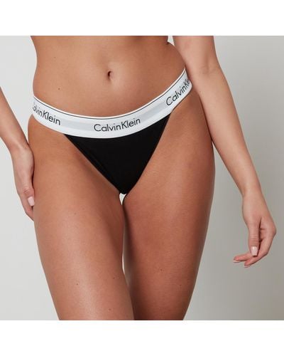 Calvin Klein Modern Cotton Cotton-jersey Thong - Black