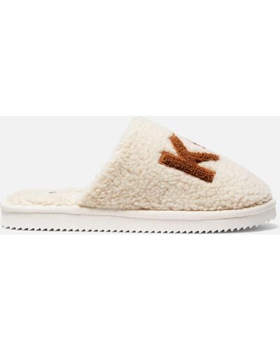 MICHAEL Michael Kors Janis Faux Shearling Slippers - Natur