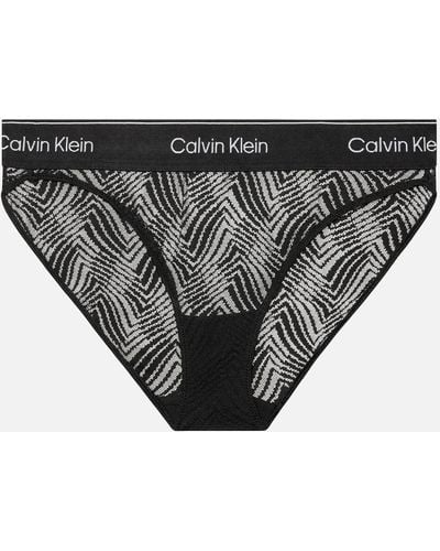 Calvin Klein Modern Semi-sheer Stretch-lace Briefs - Black