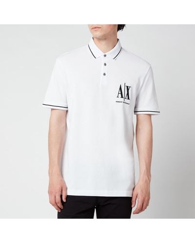 Armani Exchange Ax Logo Tipped Polo Shirt - White