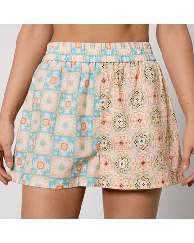 Never Fully Dressed Elissa Cotton And Linen-blend Shorts - Blue