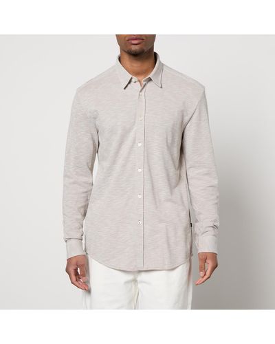 BOSS Roan-kent Cotton-piqué Shirt - Gray