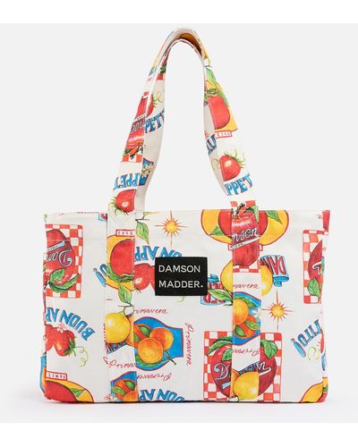 Damson Madder Buon Appetito Oversized Canvas Tote Bag - Multicolour