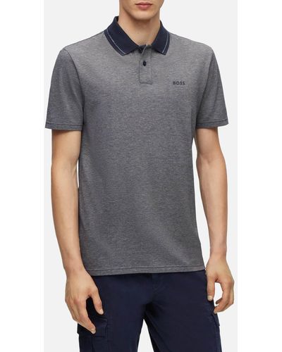 BOSS Peoxford_1 Cotton-Piqué Polo Shirt - Grau