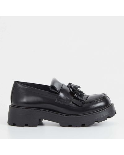 Vagabond Shoemakers Cosmo 2.0 Polished Leather Tassle Loafers - Black
