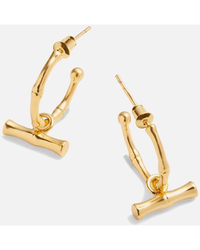 Katie Loxton Bamboo 18-karat Gold-plated Hoop Earrings - Metallic