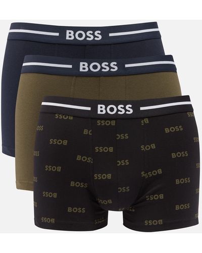 BOSS Three-pack Cotton-blend Jersey Boxer Shorts - Black