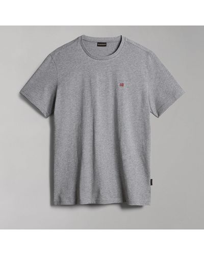 Napapijri Salis Logo-embroidered Cotton-jersey T-shirt - Gray