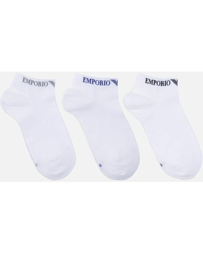 Emporio Armani Cotton-blend Jersey Socks - White