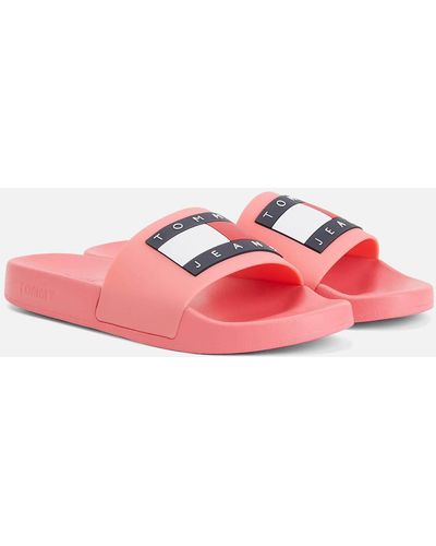 Tommy Hilfiger Flag Pool Slide Sandals - Pink