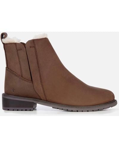 EMU Pioneer Leather Ankle Boots - Brown