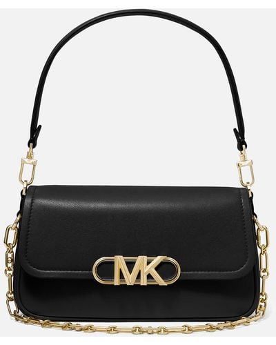 MICHAEL Michael Kors Parker Logo-embellished Chain-strap Faux-leather Shoulder Bag - Black