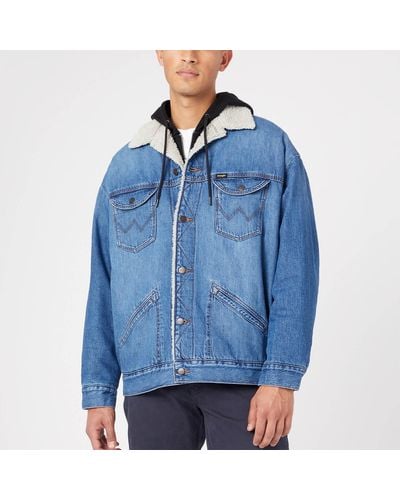 Wrangler Sherpa Oversized Denim Jacket - Blau