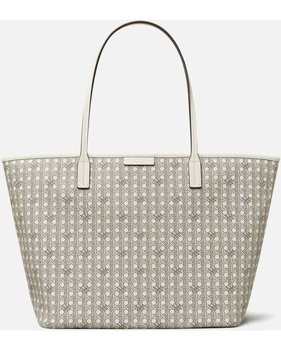Tory Burch Ever-Ready Monogram Coated-Canvas Tote Bag - Weiß