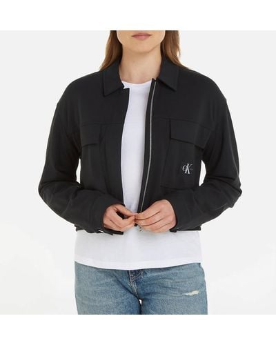 Calvin Klein Milano Cropped Shell Utility Jacket - Black