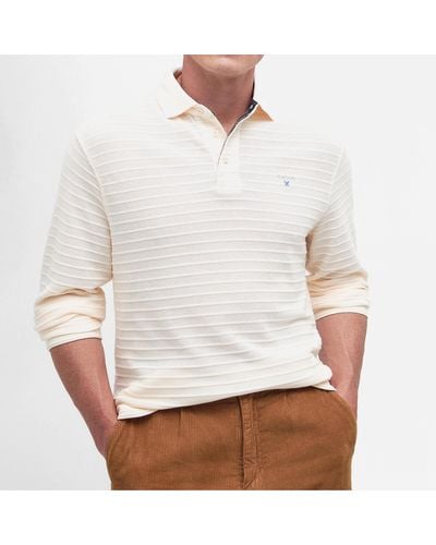 Barbour Cramlington Cotton-blend Knit Polo Shirt - White