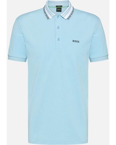 BOSS Paule Cotton-blend Polo Shirt - Blue
