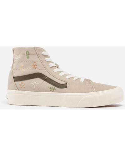 Vans Mystical Embroidery Sk8 Suede And Canvas Sneakers - Natural