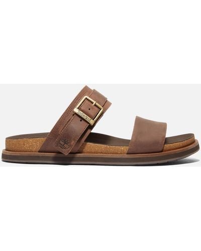 Timberland Amalfi Vibes Double Strap Leather Sandals - Brown