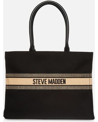 Steve Madden Bknox Canvas Tote Bag - Black