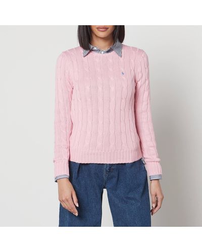 Polo Ralph Lauren Julianna Cable-knit Cotton Sweater - Pink