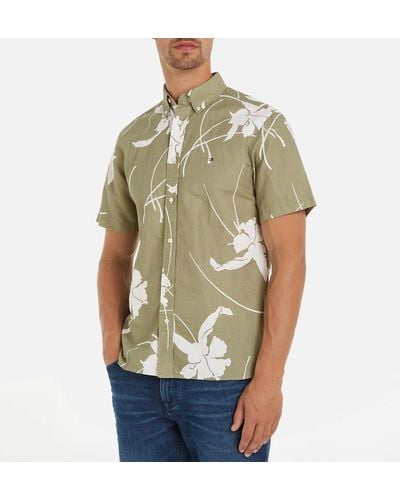 Tommy Hilfiger Tropical Print Organic Cotton Shirt - Green