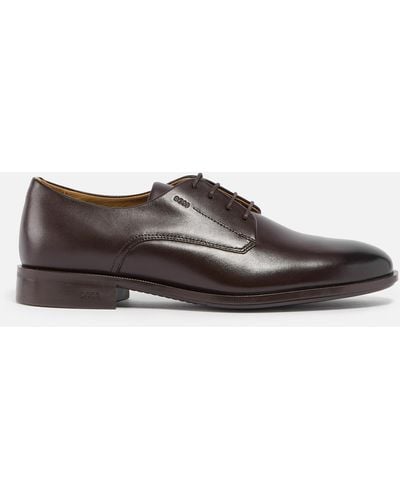 BOSS Colby Leather Derby Shoes - Brown