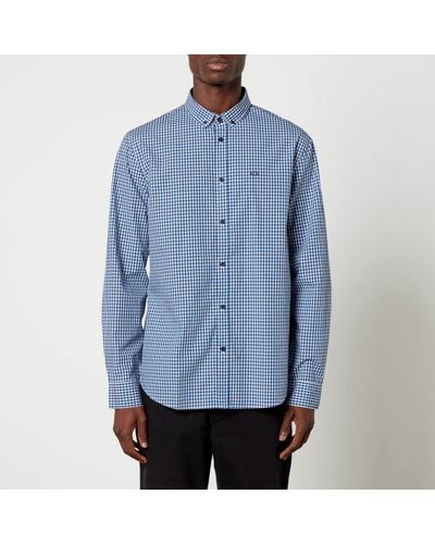 Armani Exchange Checked Cotton Shirt - Blue
