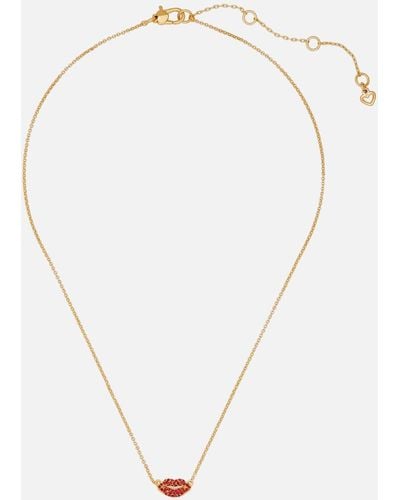 Kate Spade Lips Gold-Toned Necklace - Mettallic