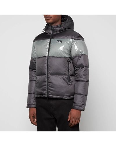 EA7 Colour-block Quilted Shell Puffer Jacket - Black