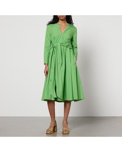 MAX&Co. Disco Cotton-poplin Dress - Green