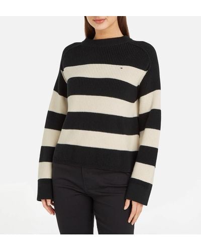 Tommy Hilfiger Chunky Knit Cotton Jumper - Black