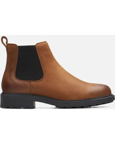 Clarks Orinoco 2 Lane Leather Chelsea Boots - Brown