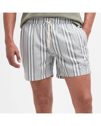 Barbour Decklam Striped Shell Swim Shorts - Grey