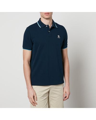 Sandbanks Logo-appliquéd Cotton-piqué Tipped Polo Shirt - Blue